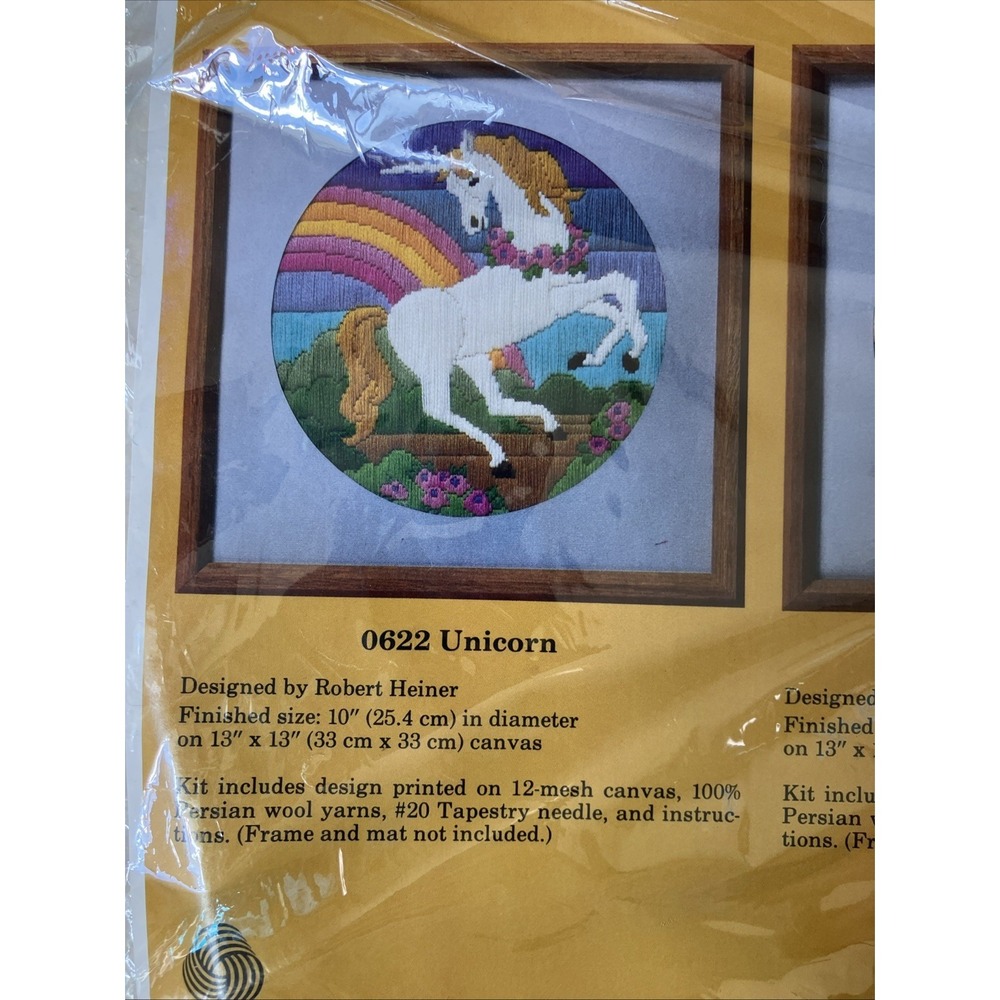 Vintage Creative Circle Embroidery Kit 0622 Unicorn Persian Wool‎ New Sealed
